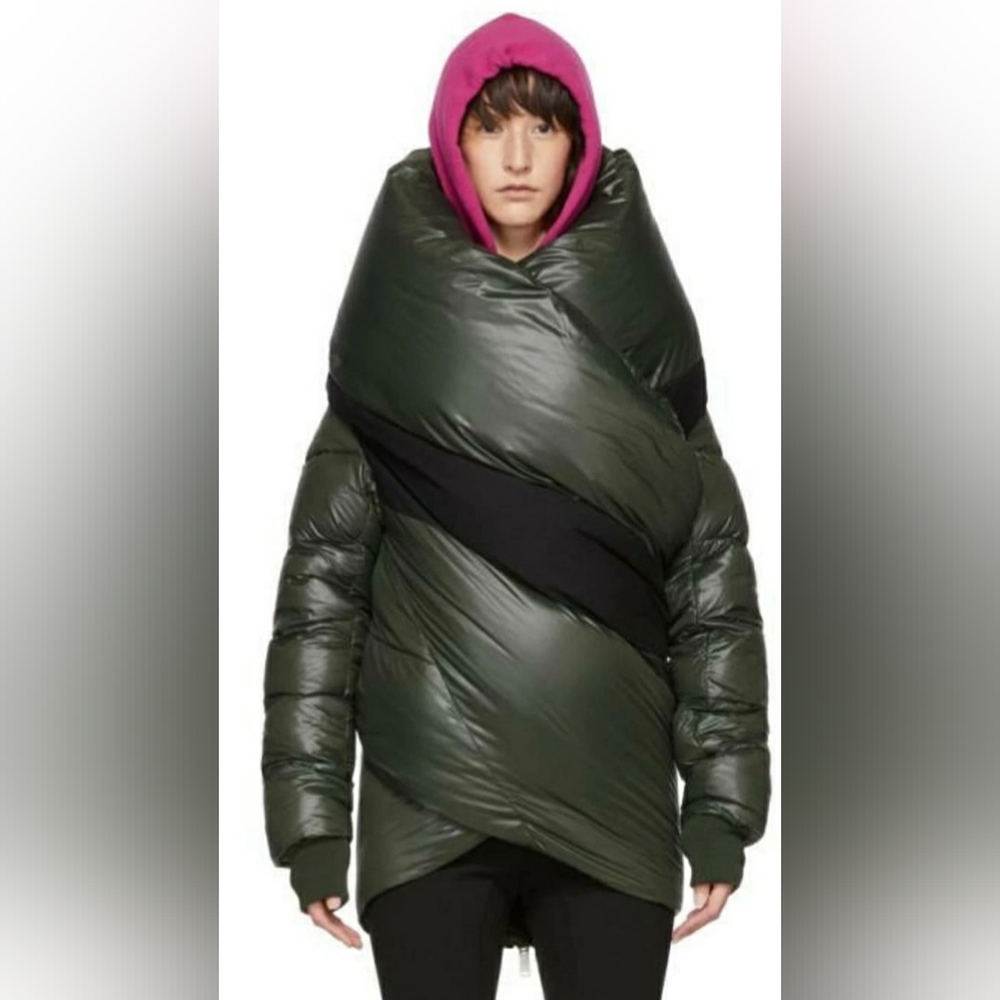 Ben Taverniti unravel project olive green black multi looks puffer crop jacket